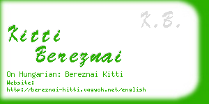 kitti bereznai business card